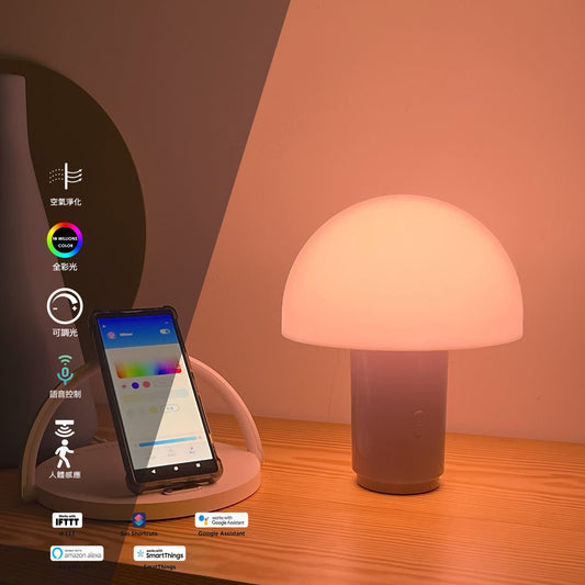 Qivation GLITTER 光觸媒智能可攜式LED檯燈 (全彩光) - Qivation