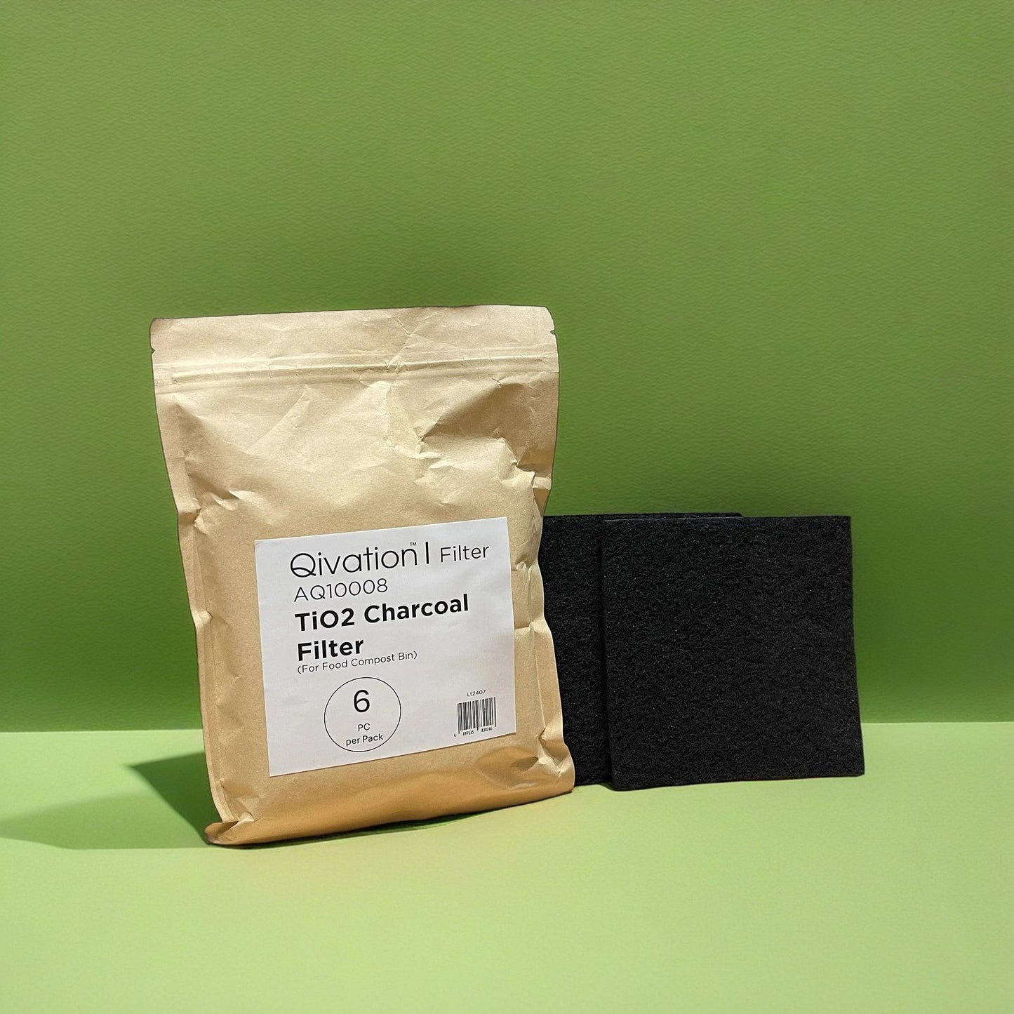 Qivation 光觸媒活性碳過濾網 6件裝 (光觸媒廚餘桶配件) - Qivation