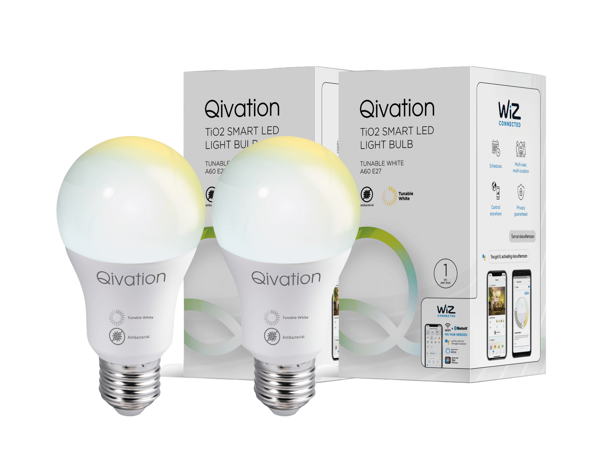 Qivation 光觸媒智能 LED 黃白光燈膽 A60 E27 - Qivation