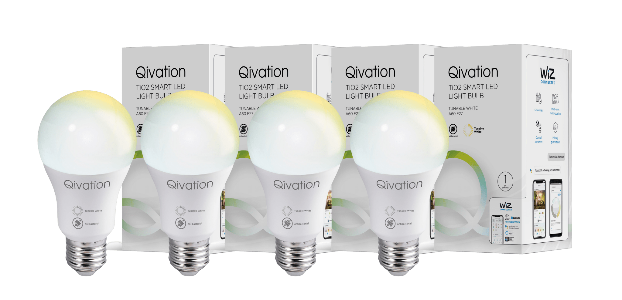 Qivation 光觸媒智能 LED 黃白光燈膽 A60 E27 - Qivation