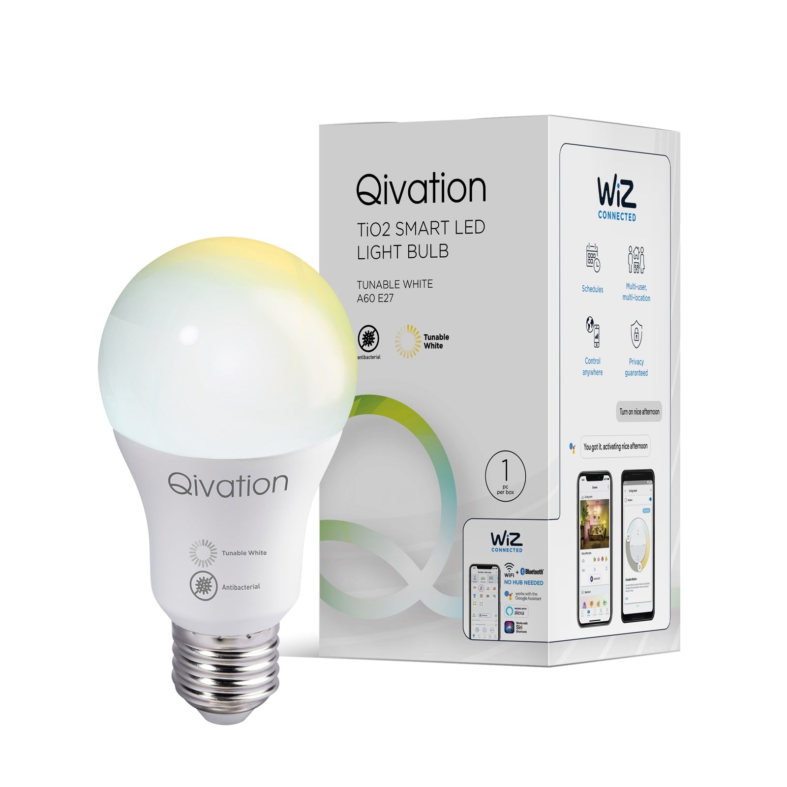Qivation 光觸媒智能 LED 黃白光燈膽 A60 E27 - Qivation